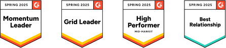 Spring 2025 G2 awards: Momentum Leader, Grid Leader, High Performer, and Best Relationship