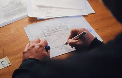Architects discussing a project plan